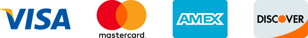 Visa, Mastercard, American Express and Discover